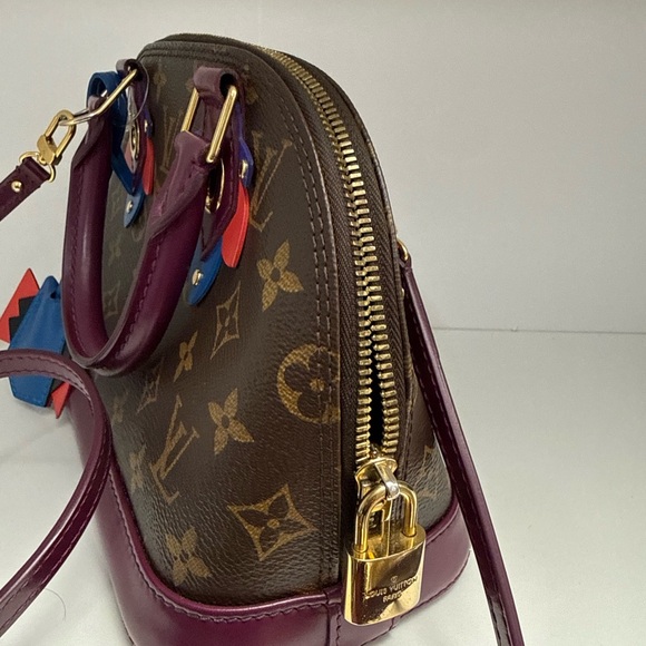 Louis Vuitton Brown and Burgundy Mini Bag with Red and Blue Accents - Picture 2 of 6